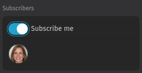 Screenshot shows subscribe feature