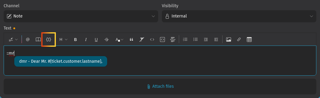 Screenshot shows text modules
feature
