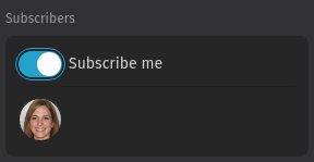 Screenshot shows subscribe
feature
