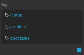 Screenshot shows tag area in ticket side
bar