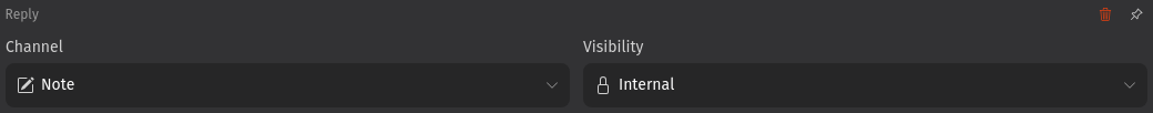 Screenshot shows article type and visibility
selector