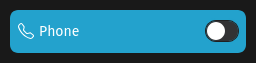 Screenshot shows the Phone entry with call notifications switched off, without a counter and without ringing calls