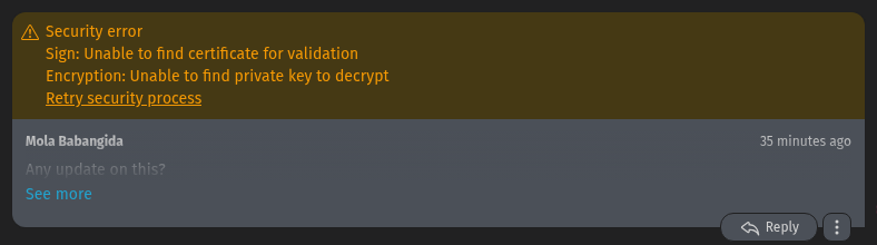 Screenshot zeigt Banner mit einer Sicherheits-Warnung für einen
Artikel