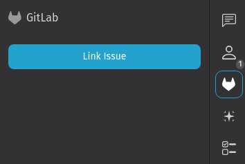 Screenshot shows Gitlab content sidebar with "Link Issue"
button