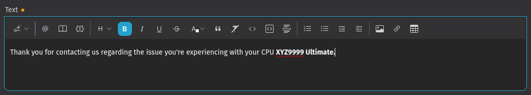 Screenshot zeigt Zammads
Editor