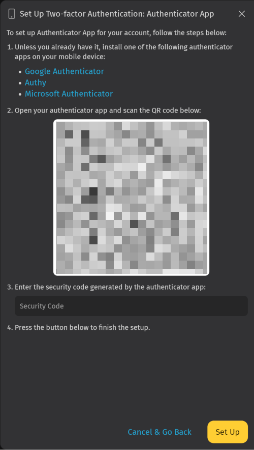 Screenshot shows app authentication configuration